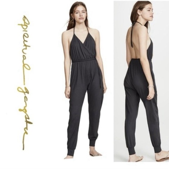 Spiritual Gangster Sun Salutation Romper - Vintage Black Size Medium Backless - Picture 1 of 13